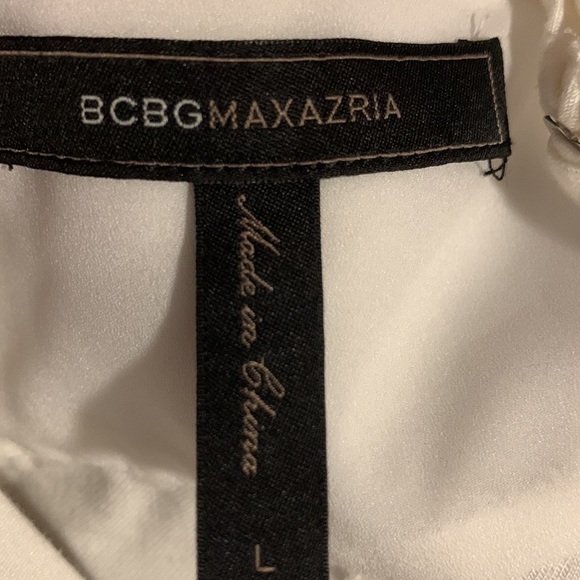 BCBGMAXAZRIA Meaghan Cropped Peplum Top White Large - Picture 9 of 11